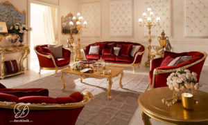 Set Kursi Sofa Tamu Modern Milan Emas