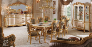 Set Meja Makan Klasik Ukir Valentino