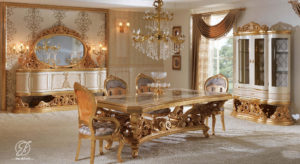 Set Meja Makan Mewah Melisa Rotan Klasik