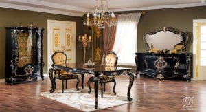 Set Meja Makan Mewah Ukir Sakura