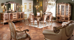 Set Meja Makan Ukir Hanedan Klasik