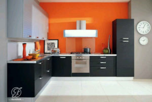Kitchen Set Minimalis L Duco Black Doff
