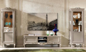 Set Bufet TV Mewah Ukir Duco Rose Venezia