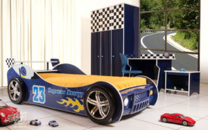 Set Kamar Tidur Anak Mobil Balap Modern