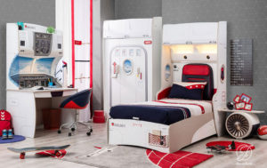 Set Kamar Tidur Anak Modern Pesawat Terbang