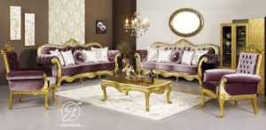 Set Kursi Sofa Tamu Duco Ukir Lila