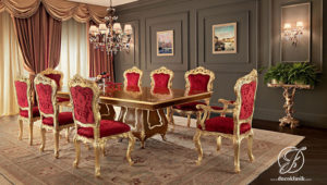 Set Meja Makan Klasik Florence Golden