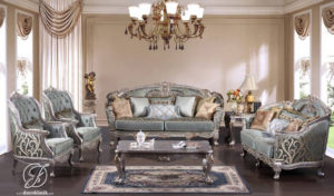 Set Kursi Sofa Tamu Duco Ukir Zara Silver