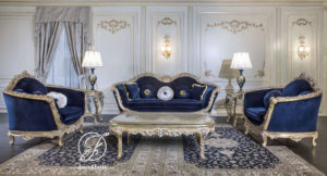 Set Kursi Sofa Tamu Klasik Baroque Emas