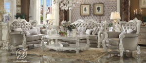 Set Kursi Sofa Tamu Ukir Duco Putih Versa