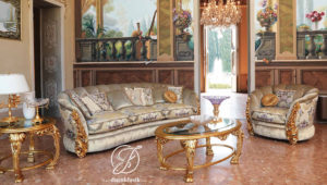 Set Kursi Sofa Tamu Ukir Pigoli Emas