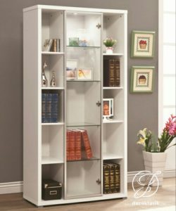 Lemari Buku Kaca Minimalis Simple Modern