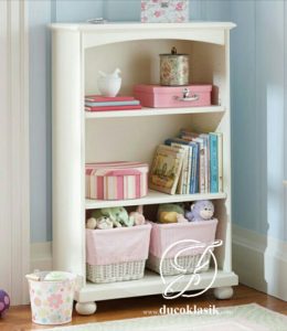 Lemari Buku Minimalis Anak Cat Duco Putih