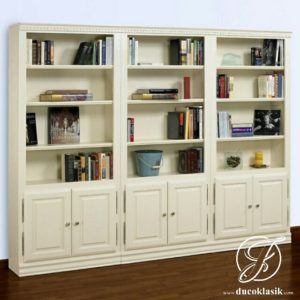 Lemari Buku Minimalis Modern Cat Duco Putih