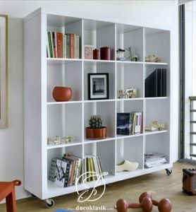 Lemari Buku Simple Minimalis Modern Roda Geser