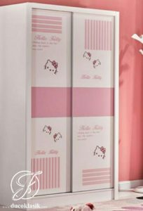 Lemari Pakaian Anak Perempuan Minimalis Sliding 2 Pintu