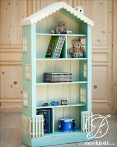 Rak Buku Mainan Anak Minimalis Bentuk Rumah