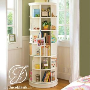 Rak Buku Putar Minimalis Modern