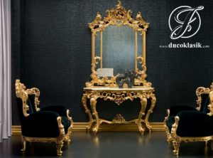 Set Meja Console Ukir French Classic