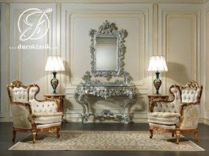 Set Meja Console Ukir Klasik Eropa Mewah