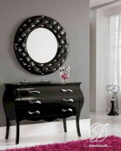 Set Meja Konsol Cermin Minimalis Racoco Black