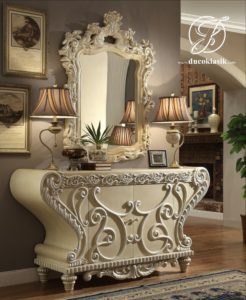 Set Meja Konsol Mirror Ukir Royal Classic