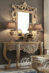 Set Meja Konsol Mirror Ukir Victorian Classic