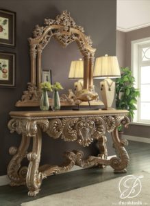 Set Meja Konsol Mirror Victorian Ukir Mewah