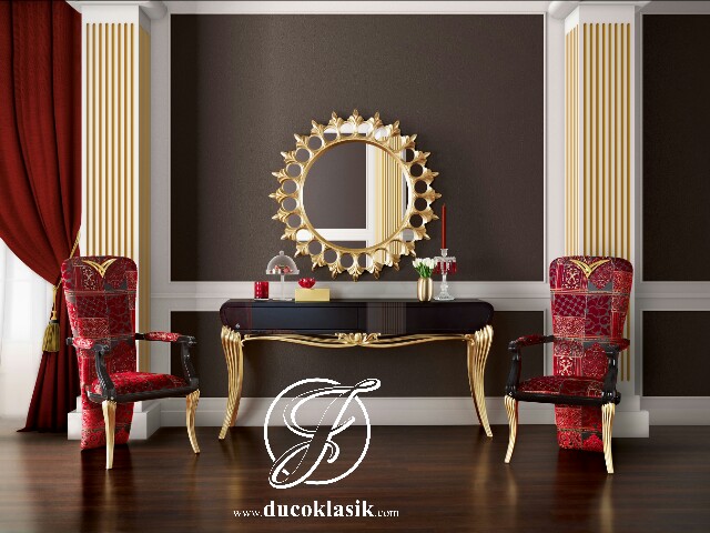 Set Meja Konsol Modern Ukir Arabian Mewah