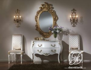 Set Meja Konsol Ukir Racoco French Mewah