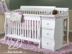 Ranjang Bayi Tafel Minimalis Putih 3 Laci