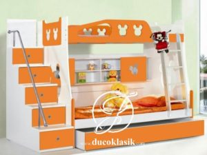 Tempat Tidur Tingkat Kayu Minimalis Anak Perempuan