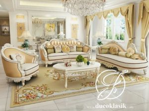 Set Ruang Tamu Klasik Sofa Mewah Ukir Louis