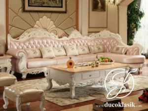 Set Ruang Tamu Mewah Sofa Sudut Louis Klasik