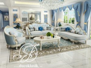 Set Ruang Tamu Mewah Sofa Ukir Louis Klasik