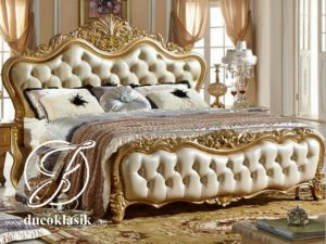 Tempat Tidur Gold Ukir Eropa Mewah
