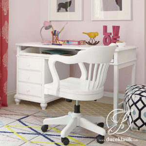 Meja Belajar Anak Perempuan Minimalis Duco Putih