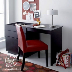 Meja Belajar Minimalis Duco Hitam Black