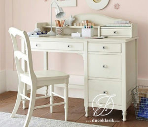 Meja Belajar Minimalis Duco Putih White