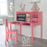 Meja Belajar Anak Perempuan Minimalis Cat Pink Dan Ungu