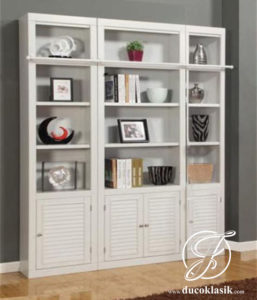 Lemari Buku Kayu Sederhana Minimalis Modern