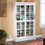 Lemari Buku Minimalis 2 Pintu Kaca Sliding