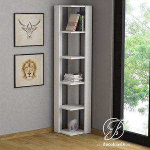 Rak Buku Sudut Pojok Ruangan Minimalis Modern